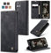 owlhold Handyhülle für iPhone 16 Hülle Premium Lederhülle Weiches Vintage-Nubukleder Faltbare Ständer Schutzhülle Kartenfach Standfunktion stoßfest klapphülle iPhone 16 -Schwarz