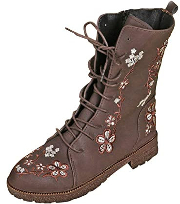 Bottines Femme Taille 43, Botte Femme Grande Taille Hiver Bottes Fantaisie Confortable Bottine Cuir Souple Chaussure Pieds Larges Mollet Large Boots