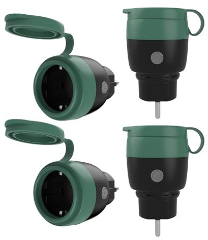 Wlan Steckdose Outdoor, Energiemessung, IP44, Einfache Einrichtung nur mit 2,4 GHz, Kompatibel mit Alexa, Google Assistant, Kostenlose Smart Life APP, 16A/3680W,4 Pack
