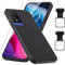 Wanglaism Case for TCL 505 Black Case+Tempered Glass Screen Protector+2 Type C Port Dust Plugs,Mobile Phone Anti-Dust Plugs