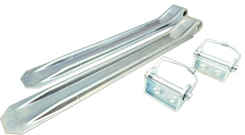 HGW 2 * Anhänger Scharnier mit Anschraub-Bock & Federbolzen/Bordwandscharnier Klappenscharnier Set für Pkw Anhänger (540 mm)