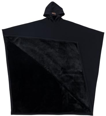Hooded Blanket Poncho Long Plush Warm Hooded Wearable Throw | Shawl Cape for Home Travel Bedroom Living Room Sofa