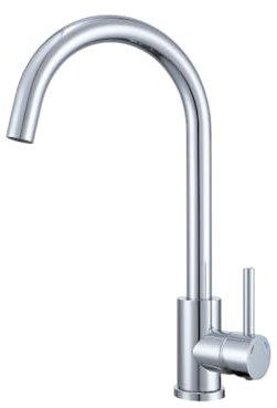 VBChome Küchenarmatur Verchromter Edelstahl Granitoptik 360° drehbar – Einhebel Mischbatterie für Spüle, Wasserhahn modern für Spültisch