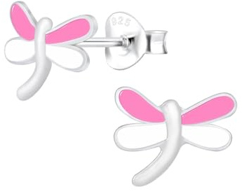 Monkimau Mädchen Ohrringe Dragonfly | Ohrstecker aus 925 Sterling Silber | Kinderohrringe hypoallergen