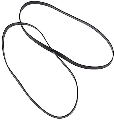 Plattenspielerriemen aus Gummi, Schwarz, Zuverlässige Leistung | Flachriemen für Phonographen und Vinyl Record Player, Leicht zu Installieren, 2 Stück Pack, Präzise Passform