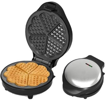 OZMDXKJ Gaufrier en Forme De CœUr, Double Mini-Gaufrier, pour 5 Gaufres en Forme De CœUr, Nettoyage Facile, Plaque De Cuisson éLectrique, 750 W, pour Enfants Et Familles