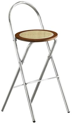 Sgabelli da bar pieghevoli in legno di ciliegio, portatili, in rattan, con schienale e poggiapiedi, sedie pieghevoli per interni ed esterni, 65 cm