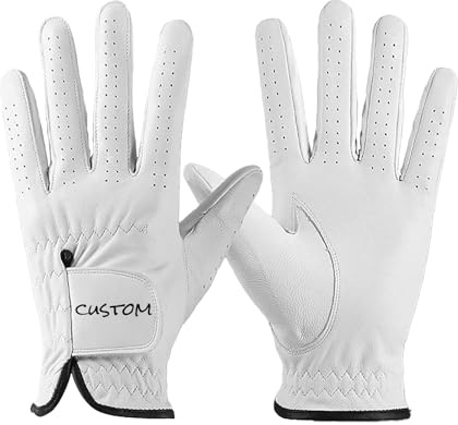 Generisch Personalisiertes Golf Handschuh, Individueller Text Linkshand, Atmungsaktive Soft Leder mit Anti-Rutsch, Ideal als Golf Geschenk für Herren & Damen