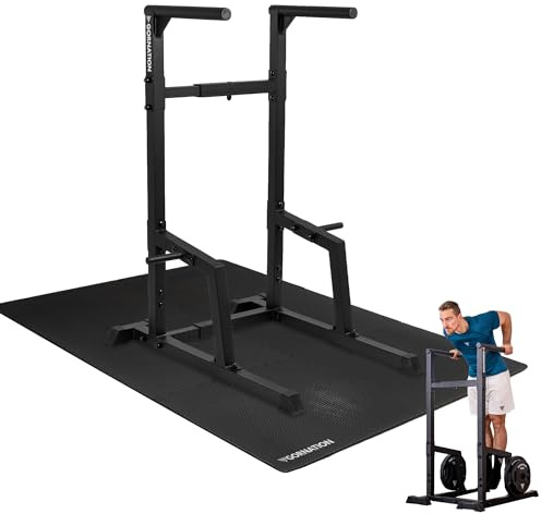 GORNATION Dip Station für Calisthenics & Homegym, Verstellbare Dip Barren Indoor & Outdoor, Freistehende Dip Bars für Dips, L-Sits, & Abs Training, Dipstangen