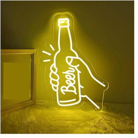 SHENHUO lampe au néon Décoration lumineuse néon pour bouteille de bière pour enseignes lumineuses luminosité réglable lettre 25 cm x 30