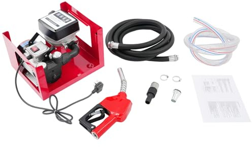 Fuel Transfer Pump with Precision Flow Meter and Self-Sealing Nozzle | 230V 550W Electric Diesel Transfer Pump with 13.2Gal/Min Flow Rate and 5M/16.4Ft Max Suction Portable Fuel Pump