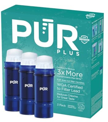 PUR Plus Water Filter Replacement for Pitchers & Dispensers, 6-Month Supply, 3 Count, Blue (PPF951K3)