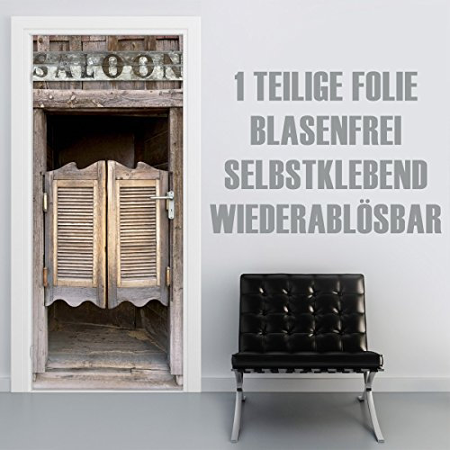 XXL-Tapeten Türtapete selbstklebend TürPoster Saloon im Format 90x210cm - Türfolie Klebefolie von Trendwände