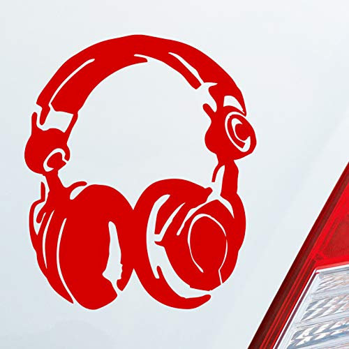 Hellweg Druckerei DJ Kopfhörer Head Phones Music Auto Aufkleber Sticker Heckscheibenaufkleber