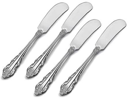 WALLACE Antik Barock 18/10 Edelstahl Streichmesser Set von 4