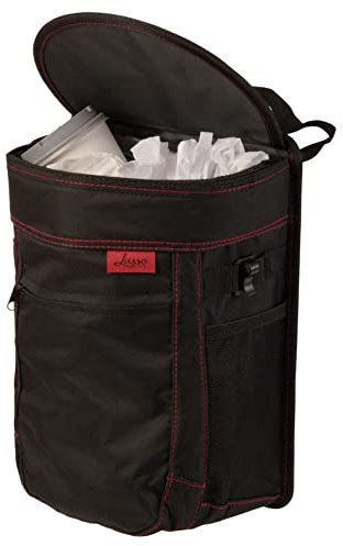 Lusso Gear Spill-Proof Car Bin, Car Trash Can for Rubbish - Removable Liner & Storage Pockets - Keep Car, Auto, Motor Tidy, Organised & Odor Free - Large 9L Capacity Garbage Bin (Red)