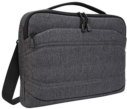 Targus étui plat Groove X2, Sacoche pour ordinateur portable jusqu’à 13 pouces avec poches de rangement, Sac PC convertible & étanche à l’eau – TSS979GL, Charbon