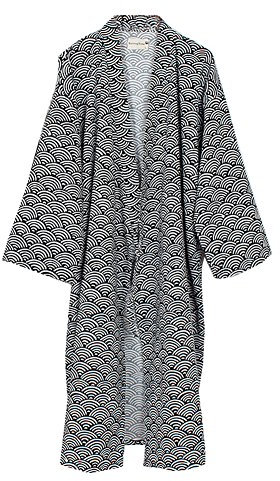 Fancy Pumpkin Herren-Bademantel „Yukata“, Kimonomantel, Saunamantel Gr. M, Navy192m