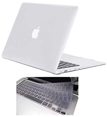 FINDING CASE For MacBook Air 13/13.3 case A1369 / A1466, BUNDLE 2 in 1 MacBook Air 13 inch,Glossy Crystal Hard Case With UK/EU layout Silicone Keyboard Cover (crystal Clear)