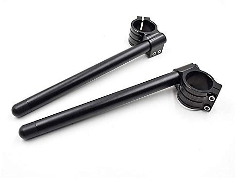 HANEU 31mm Clamp motorbikes Handlebar 31mm Clip-ons Fit for cafe Racer Universal Fork diameter 31MM inclination Angle 8 ° 22MM bars Clip-on Assembly Colour Black (31mm)