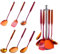 Buyer Star Ustensiles de Cuisine 6 pièces Acier Inoxydable Écumoire Louche Spatule de Cuisine Tourneur à Fente Riz Pasta Server avec Support