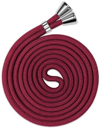 ONEFLOW Wechsel Handykette für Twist Case, Handyband zum Umhängen ohne Hülle, Universal Handy Umhängeband Kordel abnehmbar, Smartphone Stoff Band Handykordel 155 cm lang, Wein-Rot