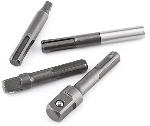 Adaptateur d'extension à douille hexagonale, tige SDS Plus vers adaptateur à douille hexagonale 1/4 + connecteur d'extension de mèche carrée 1/43/81/2