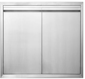 JIE JIN Grill-Zugangstür, 61 cm B x 61 cm H, Außenküchentüren, Doppeltüren, verdickt, 304 Edelstahl, Outdoor-Küchenzubehör, Tür für Innen- und Außenbereich, Küche, Außenschrank, Grillinsel