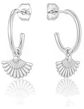 Brandlinger ® Atelier Creolen mit Anhänger aus vergoldetem 925 Sterling Silber (silber)