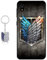 Staremeplz Hülle für Samsung Galaxy A10 Anime Handyhülle [Mit Angriff auf Titan Schlüsselbund] Cartoons Silikon Sanft Bumper Case Hülle für Samsung Galaxy A10