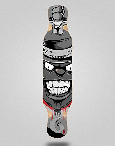 Glutier Skateboard Longboard Deck 46x10 Gr Cat Grey