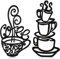 Jetec 2 Pieces Coffee Wall Decor Black Cup Silhouette Kitchen Wall Art Decor Coffee Bar Accessories