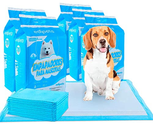 Edipets, Empapadores Perros, 60x60 cm, (Blanco - 100 Unidades), Alfombrillas Desechables para Mascotas, Toallitas de Entrenamiento y Adiestramiento, Absorbentes, Resistente a Prueba de Fugas