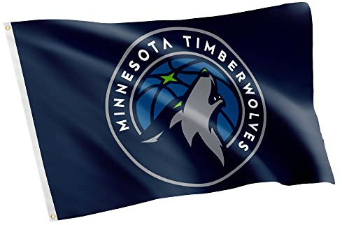 Minnesota Timberwolves Team NBA National Basketball Association 100% Polyester Indoor Outdoor 91 x 152 cm Flagge (Flagge #1)