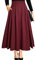 Burgund Maxirock Rock Festival Outfit Damen mit Schlitz Taschenmidi Hohem Bund Lange Midi Plissee a Linien Strand Faltenrock Plisseerock Sommerrock Leicht Strandrock Hochzeit XL
