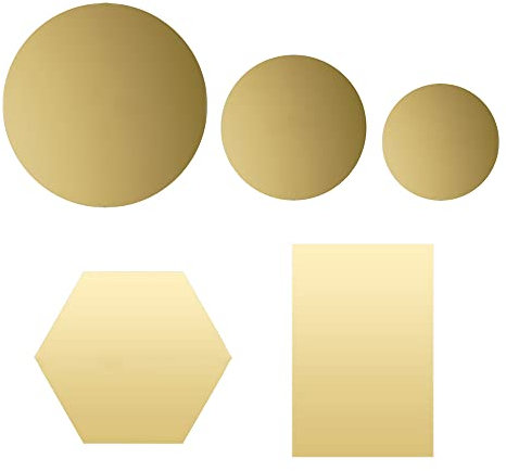 GISELA D Tavola riflettente a specchio in acrilico a forma geometrica per sfondo fotografico, set di ornamenti fotografici foglio riflettente (oro, 5 pezzi)