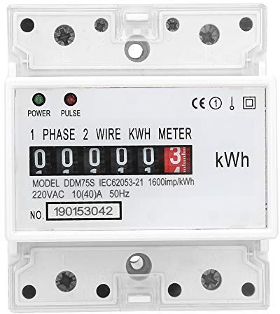 Digitale Stromzähler Hutschiene, DDM75S DIN Schienen Energiezähler Einphasen 4P DIN, Elektrischer Kwh Zähler Watt Energiezähler 10-40A Kwh Meter