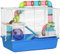 PawHut Hamster Cage, Gerbil Cage 3 Tier for Dwarf Hamster with Tube, Exercise Wheel, Water Bottle, Food Dish 59 x 36 x 47 cm- Blue