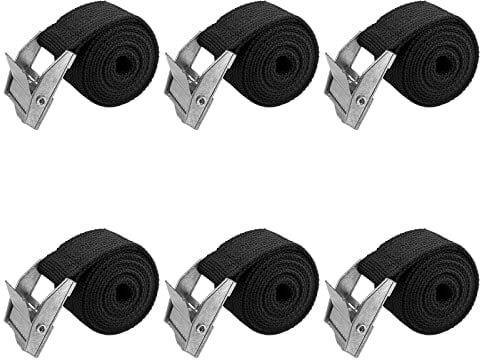 Newpop 100 cm 6 pezzi cinghie a cricchetto zinco, cinghia di fissaggio carico resistenza fino a 250 kg, cinghie di tensione regolabili per bagagli, tavole da surf, campeggio, Portapacchi, Nero