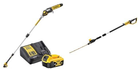DEWALT - Élagueuse sur Perche Brushless XR 18V 5AH Li-Ion & Taille-Haies sur Perche Brushless XR 18V 5Ah Li-Ion - DCMPH566N-XJ - Taille Haie Électrique sans Fil - Capacité de Coupe 25mm