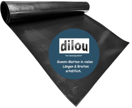 Gummimatte 3mm oder 5mm dick / 0,3m-1,0m breit/wählbar 1m bis 10m Länge Vollgummi Gummistreifen Hartgummi Bodenbelag (Länge: 1m, Breite: 0,3mx Dicke: 5mm)