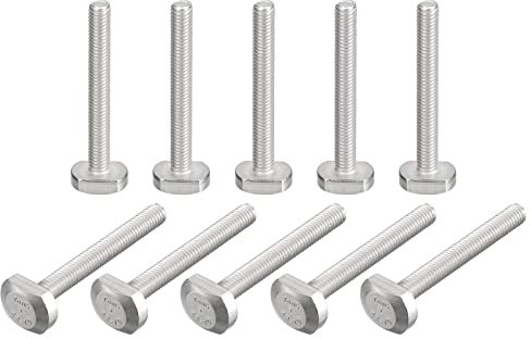 QUARKZMAN 10Stk T-Schlitz Bolzen M6x50mm T Schlitz Einsteigen Bolzen Schieben Bolzen 304 Edelstahl T Form Schrauben für T Spur