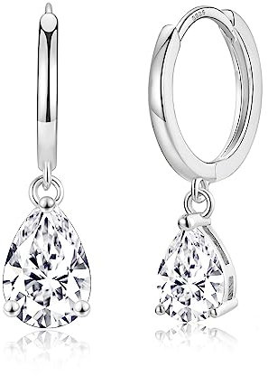 Ohrringe Hängend Silber 925 Creolen mit Anhänger Ohrhänger Silber Schmuck Geschenk für Frauen Damen Mädchen