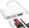 SD Card Reader for iPhone iPad, 4 in 1 Camera Card Viewer, Charging Port+USB Port+SD+Micro SD Card Reading Memory Card Adapter for iPhone 14/13/12/11/X/XS/XR/8/7, Plug and Play