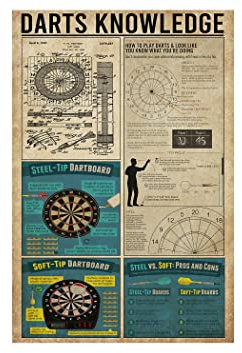 Darts Wissensliebhaber, 30,5 x 20,3 cm, Vintage-Poster, Wanddekoration, Kunst, Geschenk, Retro-Bild, Metallschild