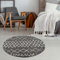 THE RUGS Modern Moroccan Design Living Room and Bedroom Rugs, Non-Shedding & Easy Care (Tangier Dark Grey/Ivory, 120 cm Round)