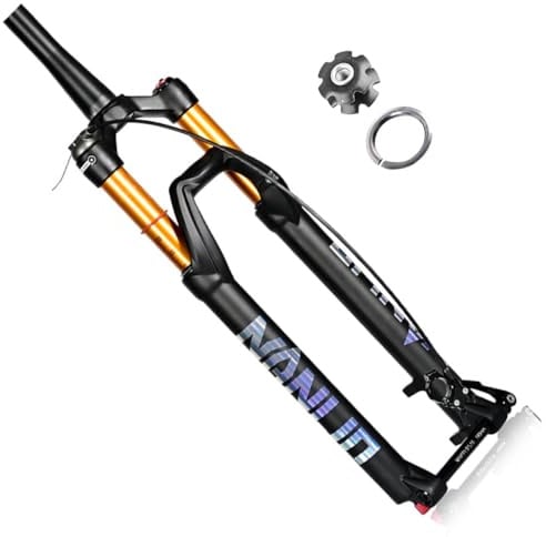 Fahrradgabel 27.5 29 Zoll MTB Federgabel Tapered Line 1-1/2'' Mountainbike Vordergabel 120mm Federweg Steckachse 110×15mm Mit Dämpfungseinstellung (Color : Black Remote, Size : 29inch)