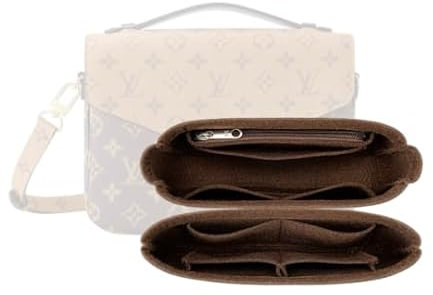 LinerLink Taschen-Organizer für LV Pochette Metis-Tasche (25 x 19 x 7 cm (L x H x T), handgefertigter Tascheneinsatz, 2 mm Filztascheneinsatz, Damenhandtaschenformer (beige)