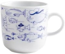 KAHLA 475300A00612C AHOI Marie Kaffeebecher 0,30 l Fischschwarm | Kaffeetasse aus Porzellan im maritimen Stil