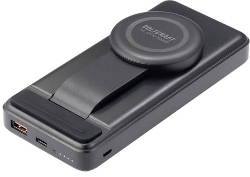 VOLTCRAFT VC-WPB-20000 Powerbank 20000mAh Qi Wireless Charging, Power Delivery Li-ION Black Statu